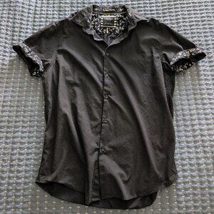 Denim & Flower Ricky Singh Button Down with Polka Dots and Floral Lining